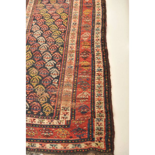 Boho Chic Antique Boteh Design Daisy Runner, 3.6 x 11 For Sale - Image 3 of 11