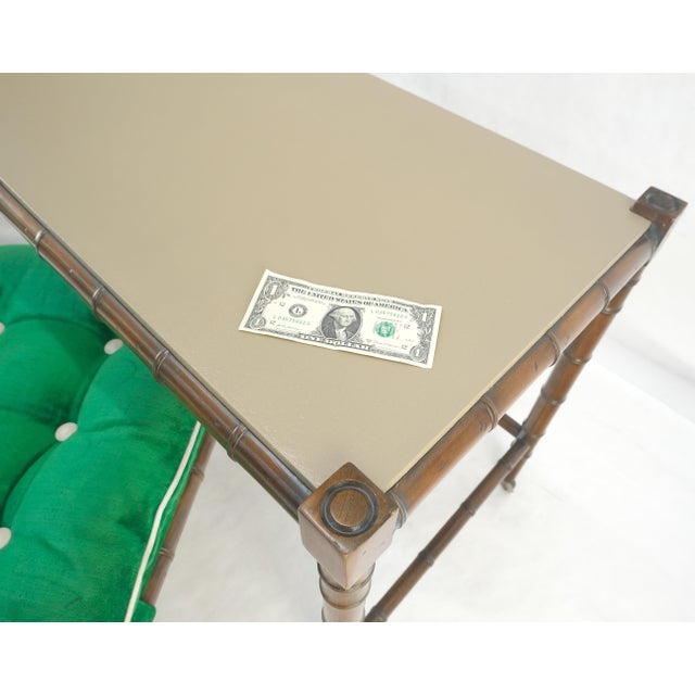 Baker Furniture Company Mid Century c1970s Faux Bamboo Console Sofa Table & Pair Nesting Benches MINT! For Sale - Image 4 of 18