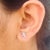 Dainty 18k White Gold Diamond Leaf Stud Earrings, 0.157 Ct for Women- A Pair For Sale - Image 4 of 10