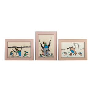 Roland Kakegamic Original Woodland School Drawings - Set of 3
