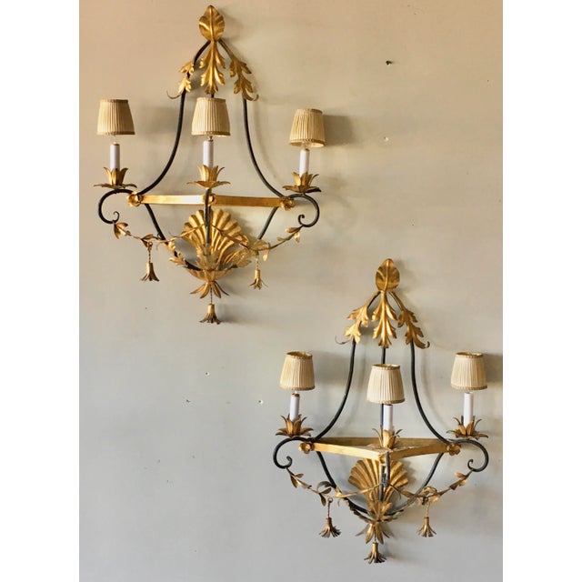 Mid 20th C. Italian Tole Sconce Lights - a Pair For Sale - Image 10 of 10