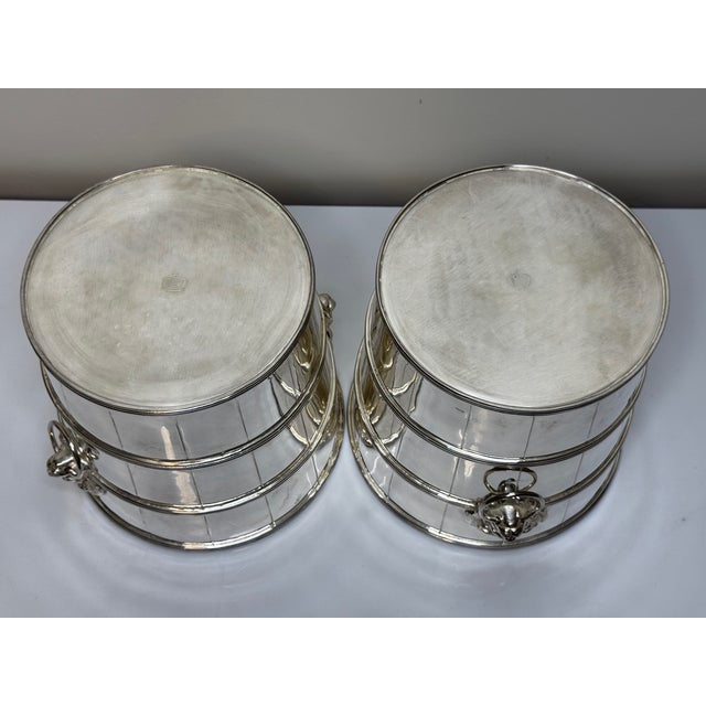 Pair of 1990s Regency Style Lion Barrel Champagne Wine Ice Coolers With Top Hat Liners For Sale - Image 10 of 11
