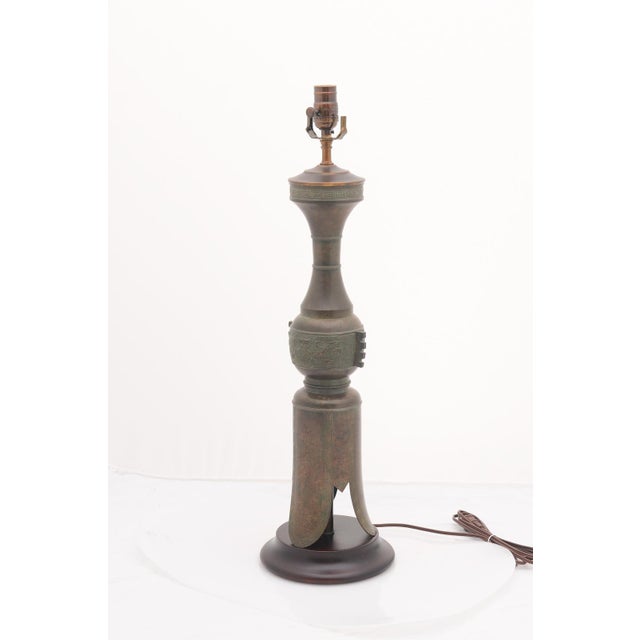 Bronze Striking Pair of Patinated Bronze Table Lamps by Marbro Lamp Co. - 1950s For Sale - Image 8 of 12