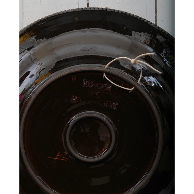 Mid-Century Modern Swiss Ceramic Wall Plate by Kohler Biel Pottery, 1950s For Sale - Image 3 of 4