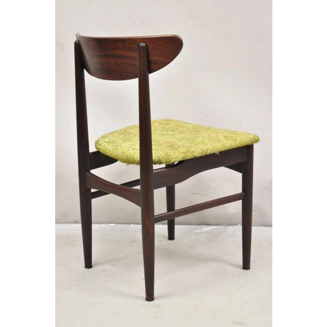 Mid-Century Modern Vintage Dyrlund Mid Century Danish Modern Rosewood Curved Back Dining Side Chair For Sale - Image 3 of 12