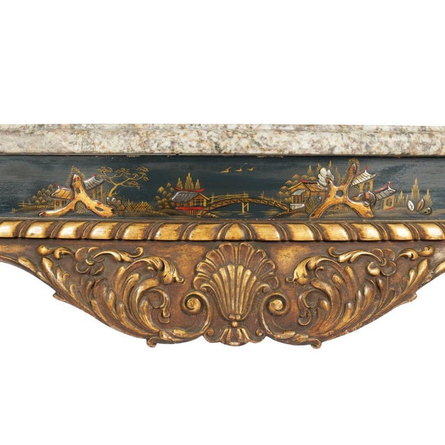Stone 19th Century French Chinoiserie Center Table With Marble Top For Sale - Image 7 of 9