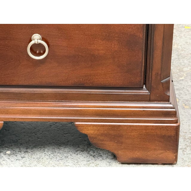 Dark Cherry Two Drawer Nightstands, Pair For Sale - Image 11 of 12