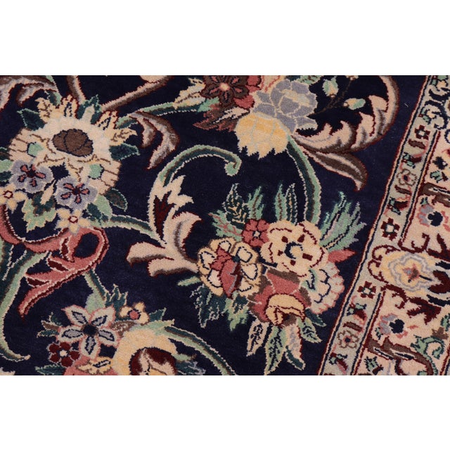 Art Nouveau 1990's Pak-Persian Blue/Ivory Wool Rug - 3'2'' X 5'0'' For Sale In New York - Image 6 of 9