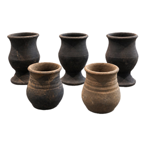 Lot of Five Hand-Thrown Pottery Planters, Circa 2023