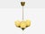 Mid-Century Modern 1940s Swedish Modern, Pendant Light, Brass, Textured Glass For Sale - Image 3 of 12