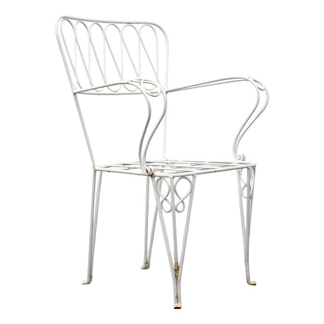 Vintage French Iron Chair, 1960s For Sale