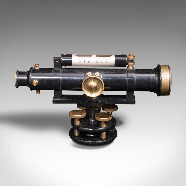 1950s Vintage Brass Surveyor's Level For Sale - Image 4 of 13