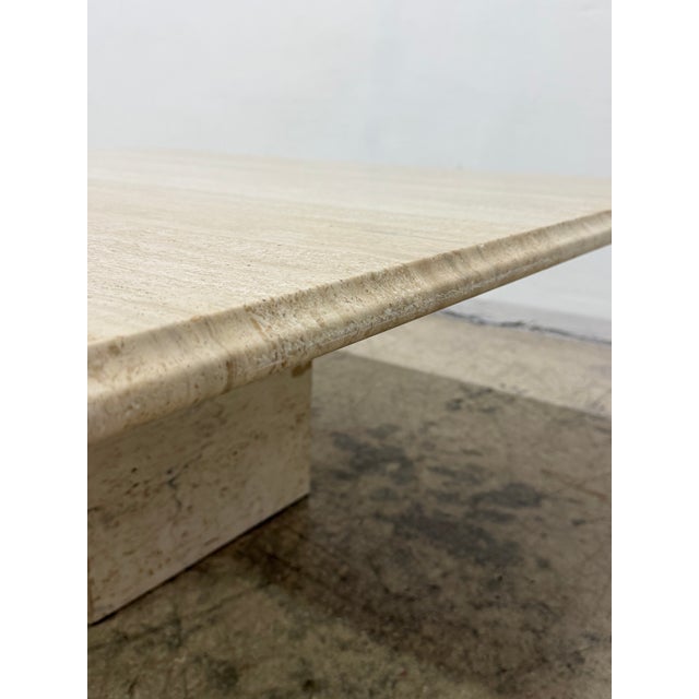Italian Travertine Square Coffee or Cocktail Table, 1970s For Sale - Image 9 of 18