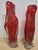 Two Vintage handblown red glass vases. Gorgeous deep red color and white base. Each vase is approx 14" x 4" and 4 lbs.