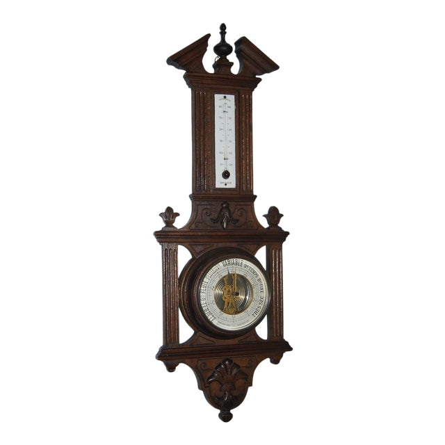 Early 20th Century French Weather Station, Barometer, Thermometer With Open Dial For Sale - Image 11 of 12