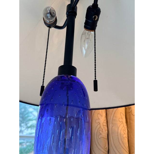 Italian Late 20th Century Italian Cobalt Blue Sirena Table Lamps by John Hutton for Donghia - Pair For Sale - Image 3 of 11