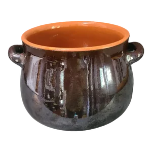 Vintage Coop. Stov Albisola Italy Glazed Terracotta Pot With Handles