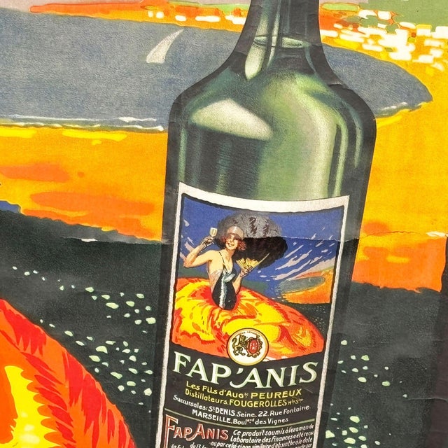 Large 5' Foot French Fap'Anis Drink Advertising Poster by Delval, 1935 For Sale In Los Angeles - Image 6 of 7