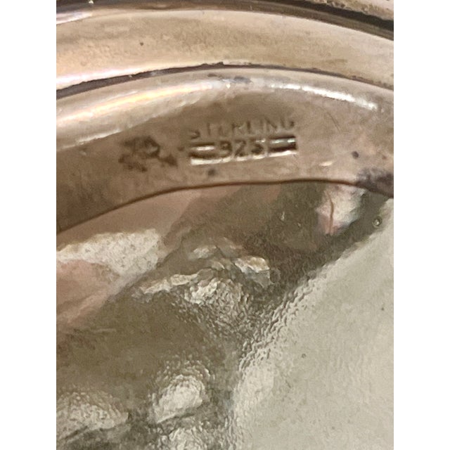 Traditional Mid 20th Century Haig Type Heavy Dimple Pinch Bottle With Sterling Overlay and Cap With Cork For Sale - Image 3 of 7