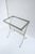 A rectangular chrome and glass side drinks table, Midcentury Modern design period, circa mid-20th century. Chrome frame...