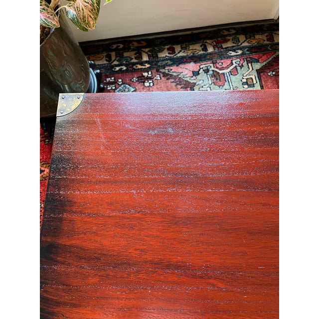 1970s Asian Inspired Cedar Lined Storage Trunk Side Table or Coffee Table For Sale - Image 12 of 13