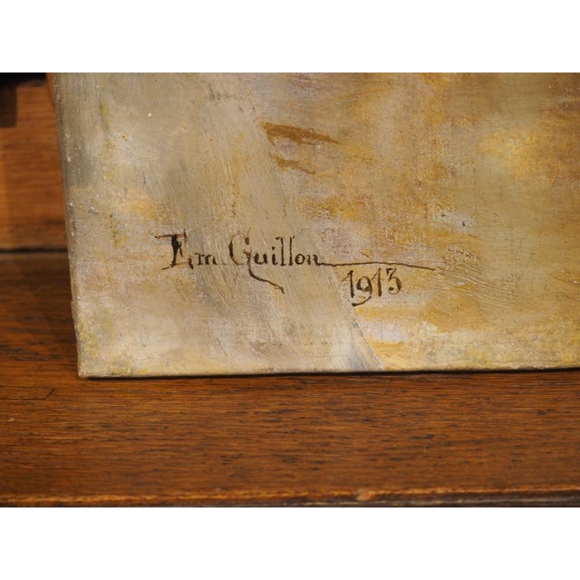 Antique Parisian Street Scene Oil on Canvas Painting of Porte Saint-Martin, 1913 For Sale - Image 10 of 16