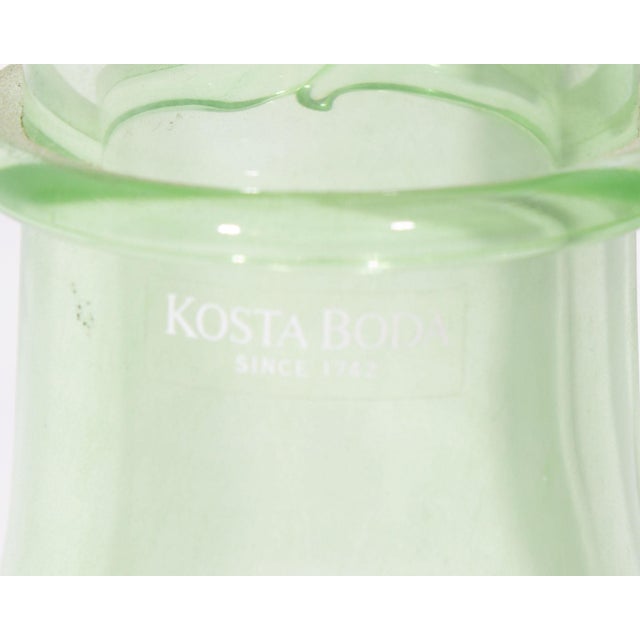 Kosta Boda Pet Green Glass Bottle by Ulrica Hydman Vallien For Sale In Indianapolis - Image 6 of 9