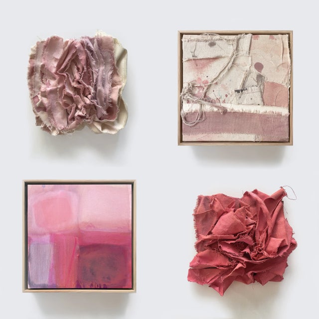 Shabby Chic "Vestiges 04" Patched Dropcloth Assemblage Artwork For Sale - Image 3 of 9