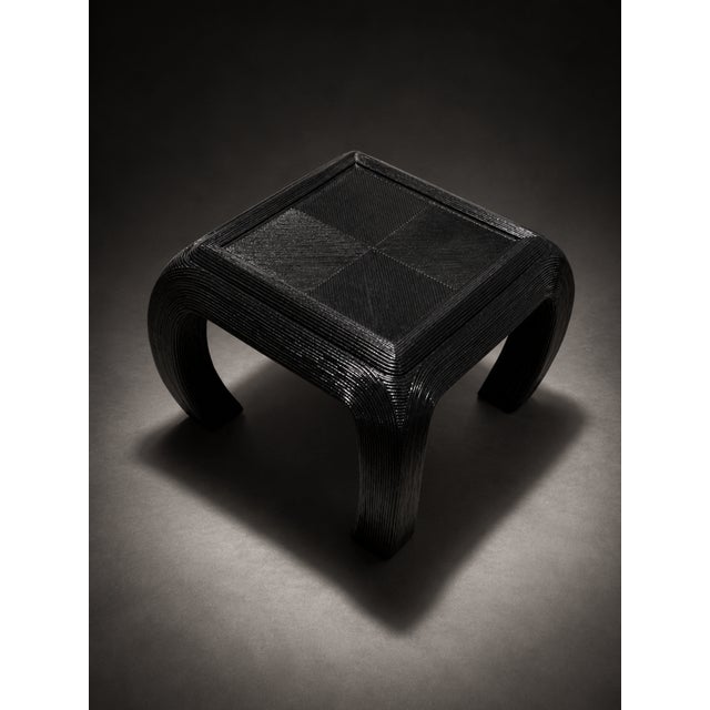 Early 21st Century Loom Arc Ribbed Sculptural Black Accent Table For Sale - Image 5 of 5