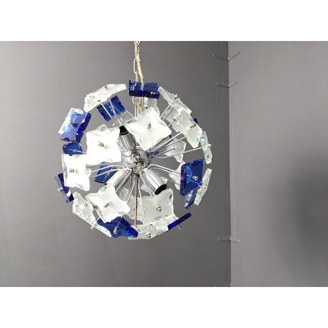Vintage Hammered Glass Sputnik Chandelier, 1970s For Sale - Image 10 of 13