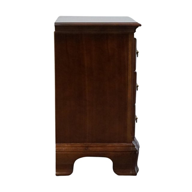 Late 20th Century Universal Furniture Cherry Traditional Style Blockfront 26" Three Drawer Nightstand 605-355 For Sale - Image 11 of 12