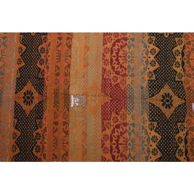 1970s Vintage Turkish Oushak Handmade Wool Cotton Orange Area Rug For Sale - Image 9 of 11