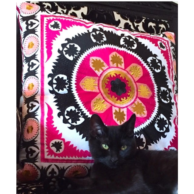 Swati Embroidered Suzani Pillow 20" X 20" For Sale - Image 4 of 7