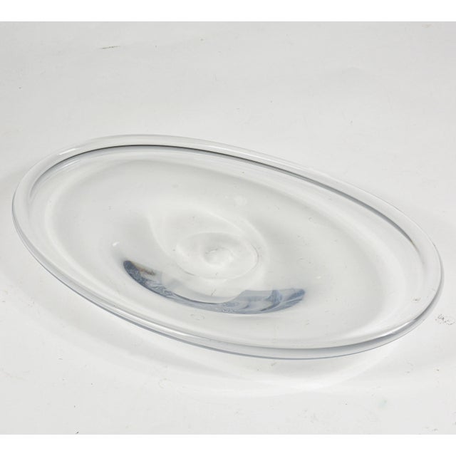 Plate Oval Centerpiece in Clear Glass, Italy, 1980s For Sale - Image 6 of 7