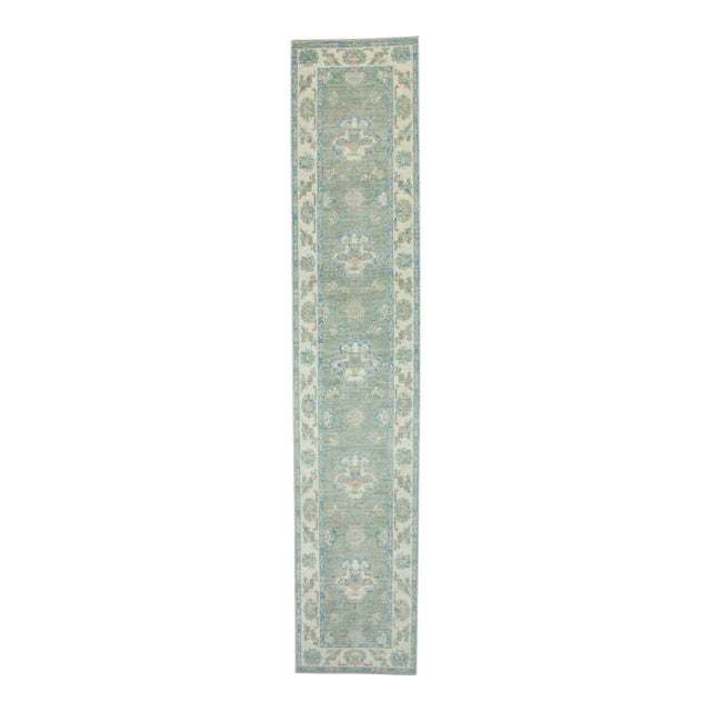 Turkish Oushak Runner Rug 2'9" x 14' #17794 For Sale