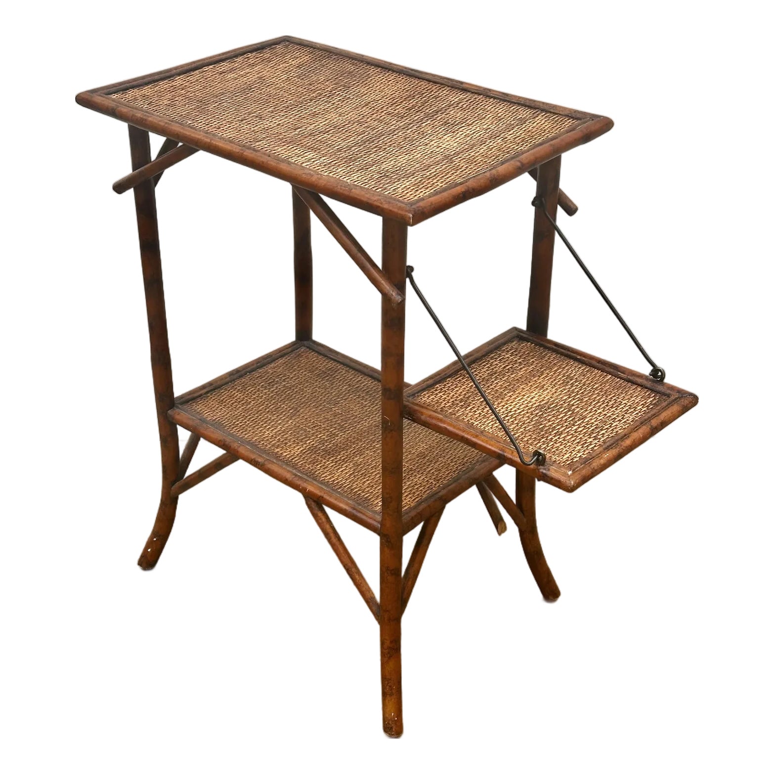 English Tortoise Shell Bamboo Side Table, Circa 1920 | Chairish