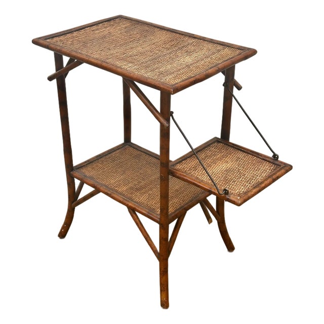 English Tortoise Shell Bamboo Side Table, Circa 1920 For Sale