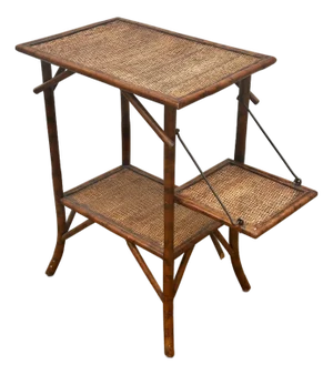 English Tortoise Shell Bamboo Side Table, Circa 1920