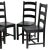 This set of four mid-century solid country Art Deco chairs in ebonized oak has been restored and wax-polished.