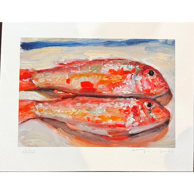 Contemporary 2025 Poissons Au Bord De La Mer Julian Merrow-Smith Giclee, Framed For Sale - Image 3 of 5