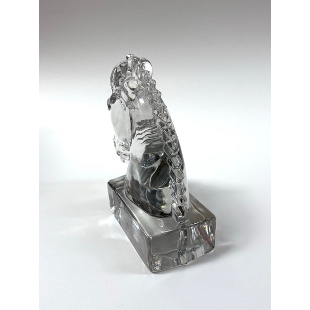 Mid 20th Century Vintage Heisey Glass Horse Head Sculpture / Bookend For Sale - Image 5 of 6