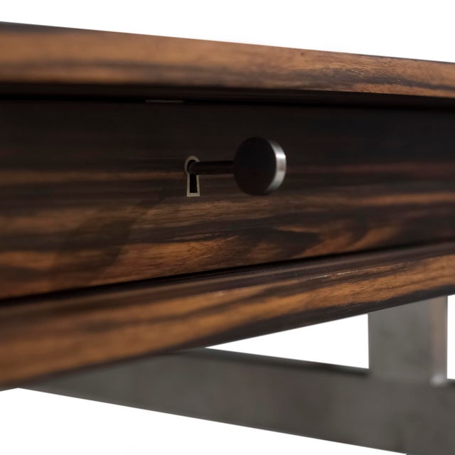 Brown Late 20th Century Attributed to Bodil Kjaer Re-Edition Desk and Two File Boxes For Sale - Image 8 of 16