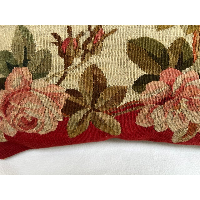 Traditional Pillow With 19th Century Aubusson Tapestry For Sale - Image 3 of 6