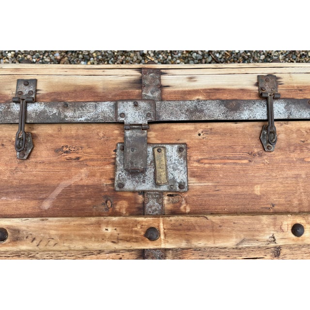 Authentic simplicity best describes this hand made wooden barrel trunk. Give instant character to any room. A fun entryway...