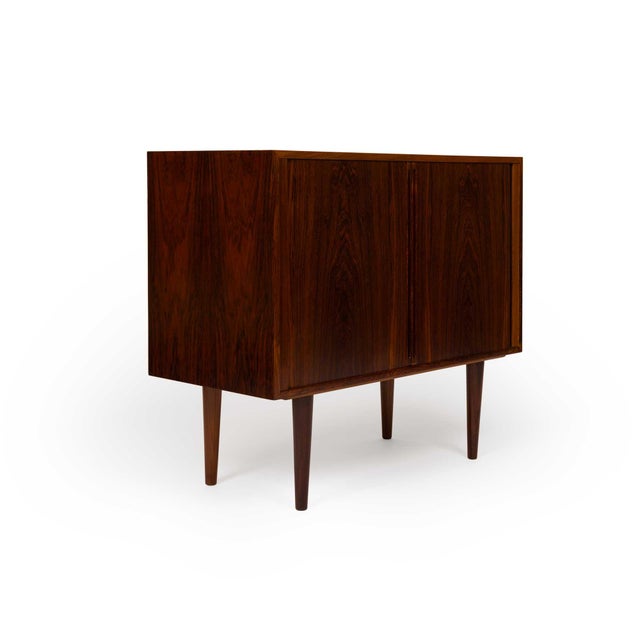 Kai Kristensen Rosewood Tambour Door Cabinet Sideboard / Media Cabinet For Sale In San Francisco - Image 6 of 11