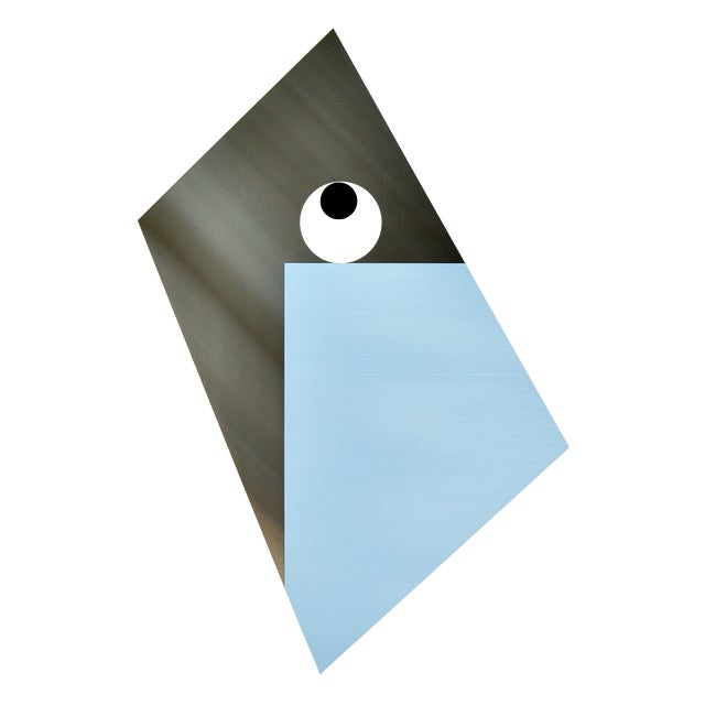 Charcoal Contemporary Abstract Stainless Steel, Plexiglas, Wood, Paint "Plinth 12" by Tom Henderson For Sale - Image 8 of 9