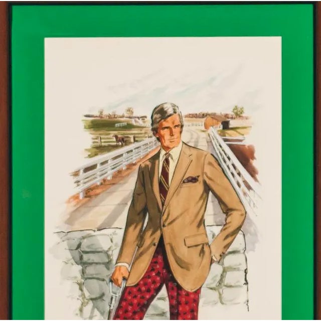 Original advert watercolor c1970s artwork commissioned by Chipp Clothiers of East 44th St in NYC & painted by D. Lemon...