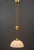 The height is adjustable from 94cm up to 180cm Brass polished and stove enameled Original old opal glass shade Up to 250V...