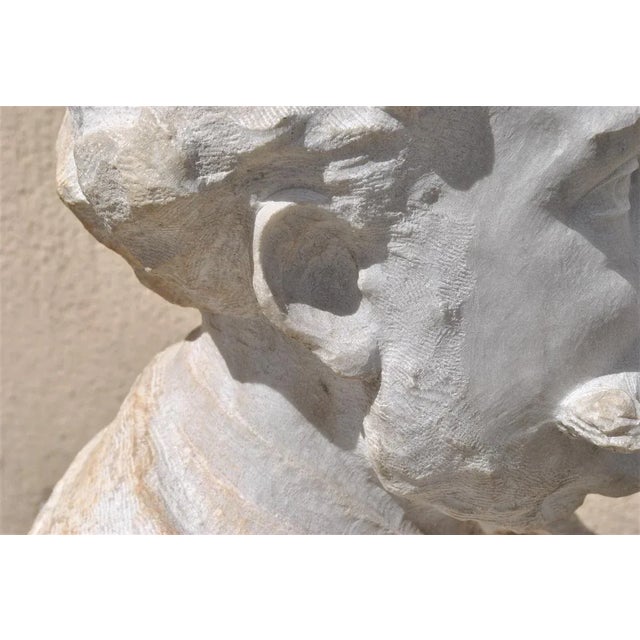 Marble Bust, Gentleman with Moustache, 19th Century For Sale - Image 14 of 18