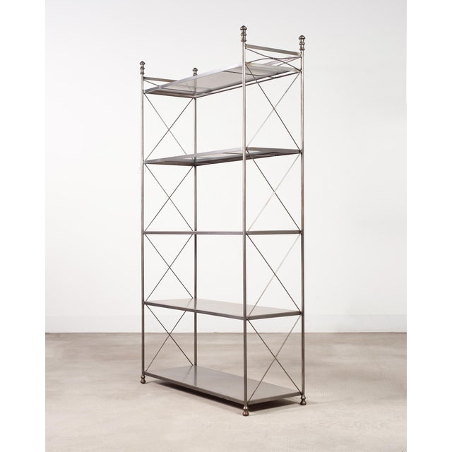French Neoclassical Style Five Tier Steel Étagère Shelves For Sale - Image 16 of 17